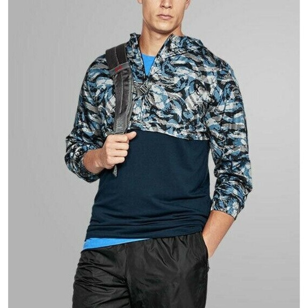 Under Armour Men's Sportstyle Anorak Pullover‎ Jacket Blue Size XXL 2XL